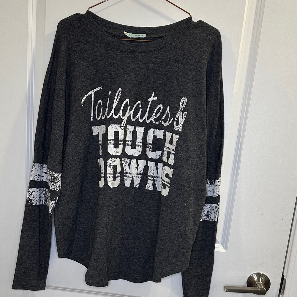 Maurices Kids Long Sleeve Tee - Dark Gray with White Graphic